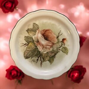 Alba Kunst Vintage small jewelry/trinket plate- Roses